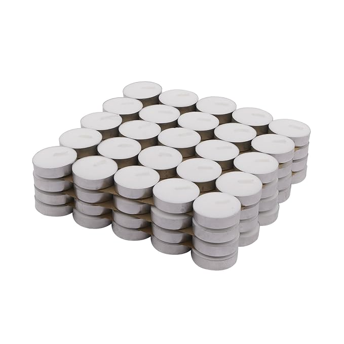 Wax Tealight Candles Set of 100 Unscented for Diwali 2025 | Smokeless 3Hr Burn Indian Bulk Decor