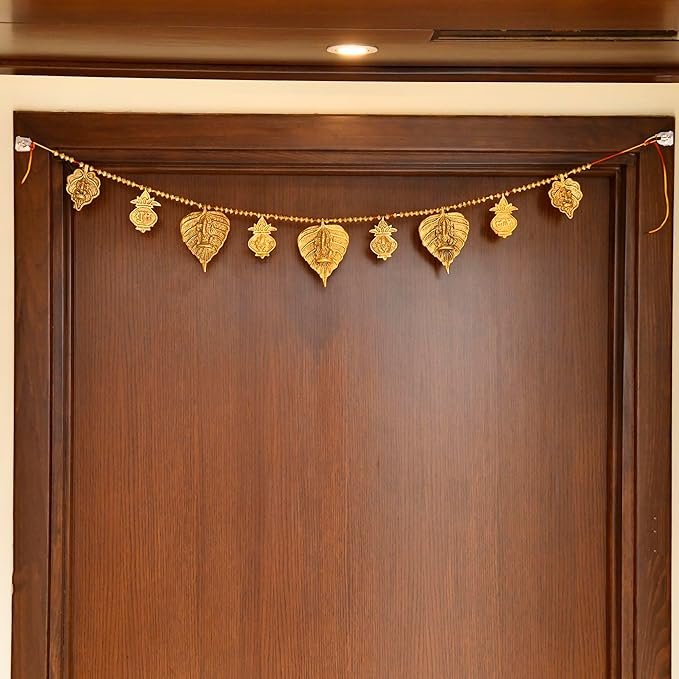 Metal Shubh Labh Door Toran 35 Inch for Diwali 2025 | Traditional Ganesha Bandarwal Indian Decor